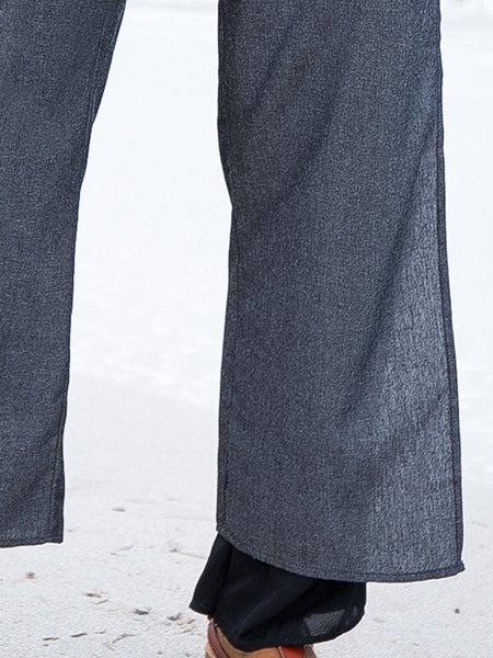

Paneled Cotton Pants, Gray, Pants