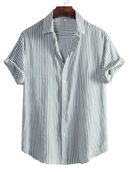 

Men's Vintage Shirt Collar Shirts, Blue, Blouses&Shirts