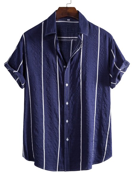 

Men's Cotton-Blend Shirt Collar Casual Shirts, Blue, Men's Floral shirt