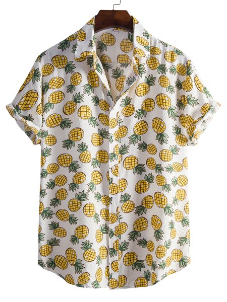 

Men's Printed Fruit Vintage Shirts, White, Winter Clearance