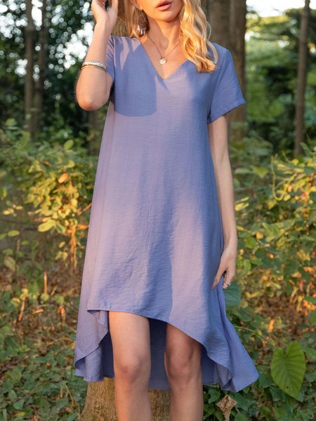 

Pruple Pink Shift Short Sleeve Dress, Midi Dresses