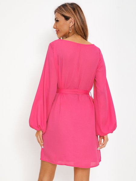 

Ginger Yellow Balloon Sleeve Chiffon Dresses, Rose, Dresses