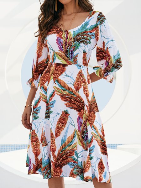 

Dritto Dolce Maniche Corte Abito Con Collana, Bianco, Dresses