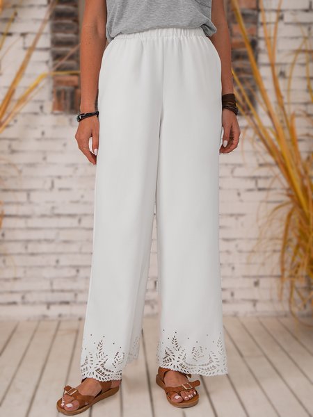 

Shift Leaves Devore Casual Pants, White, Pants
