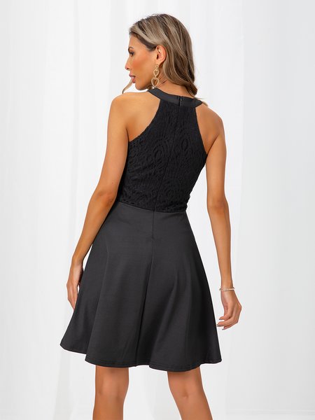 

A-Line Sexy Cold Shoulder Knitting Dress, Black, Formal Dresses