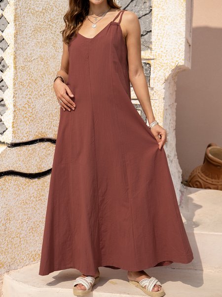 

Solid Casual Weaving Dress, Rust, Email discount