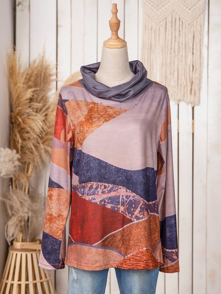 

Top Collo ad Anello Maniche Lunghe Casuale, Come immagine, Blouses & Shirts