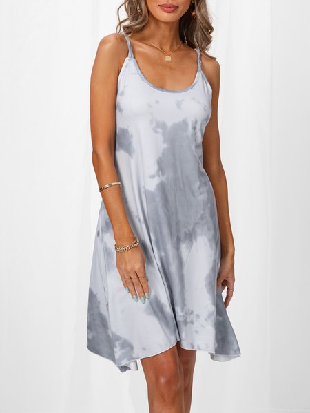 

Ombre/tie-Dye Spaghetti Casual Knitting Dress, Grey, Dresses