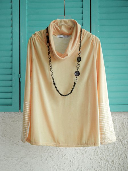 

Women Casual Cotton Casual Tops, Khaki, T-Shirts