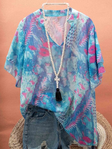 

Casual Chiffon Shirts & Tops, Blue, Tops