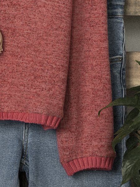 

Casual Shift Round Neck Plain Sweater, Wine red, Sweaters & Cardigans