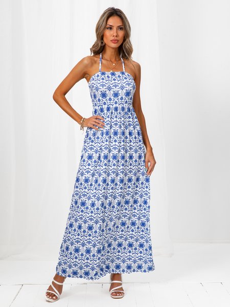 

Spaghetti Weaving Dress A-Line Holiday Weaving Dress, Blue, Dresses