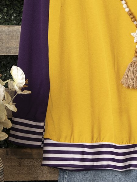 

Red Casual Striped Printed Crew Neck Plus Size Shirts, Yellow, Sweatshirts & Hoodies