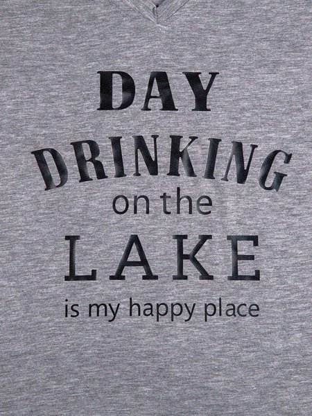 

Day Drinking On The Lake Is My Happy Place T-Shirt, Gray, T-Shirts