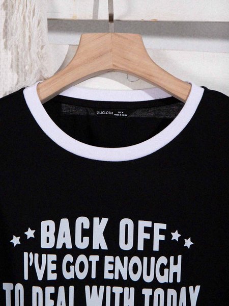 

Enough To Deal With Today Women's Short Sleeve Round Neck Tee, Black, T-Shirts