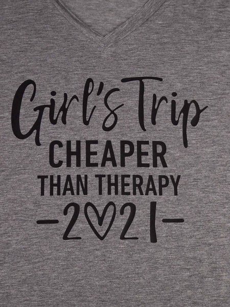 

Girl's Trip Cheaper Than Therapy Women's Long Sleeve Shirt, Grey, T-Shirts