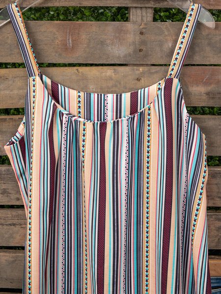 

Spaghetti-Strap Vintage Shift Weaving Dress, Brown, Floral Dresses