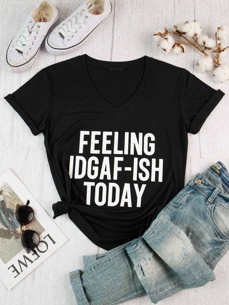 

Feeling IDGAF-ISH Today Tee, Black, T-Shirts