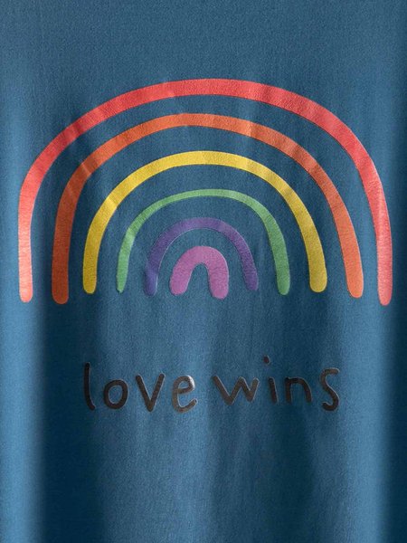 

Rainbow Printed Modal Short Sleeve T-Shirts, Blue, T-Shirts