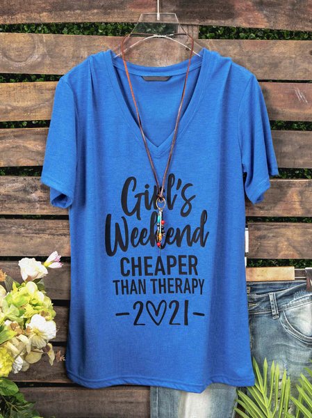 

Girl's Weekend Cheaper Than Therapy Women's T-Shirt, Blue, T-Shirts