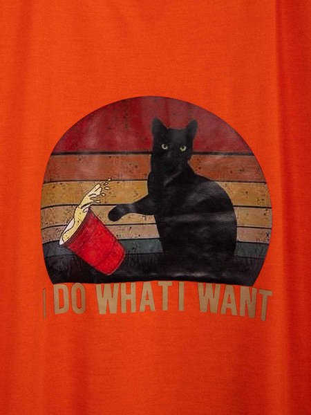 

Casual Short Sleeve T-shirt, Orange, T-Shirts