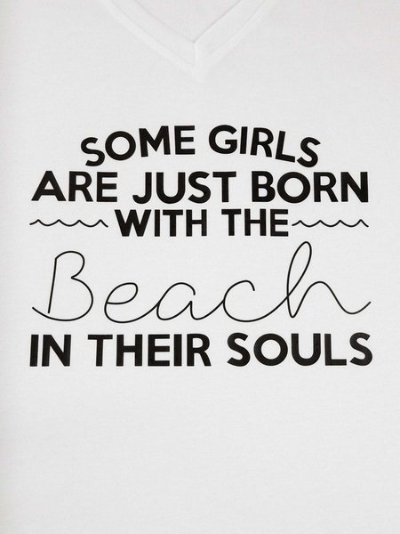 

Some Girls Are Just Born With The Beach In Their Souls Tee, White, T-Shirts