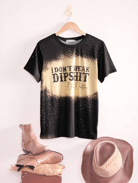 

Casual Letter Short Sleeve Shift T-shirt, Black, T-Shirts