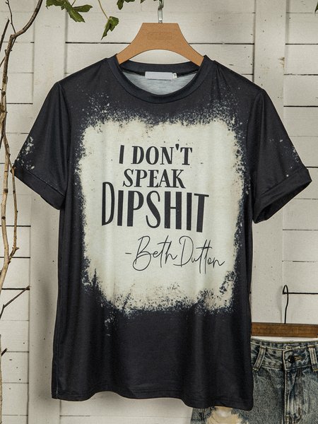 

Vintage Letter Shift T-shirt, Black, T-Shirts