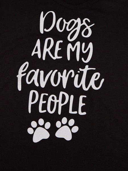 

Dogs Are My Favorite People Graphic V-neck Tee, Black, T-Shirts
