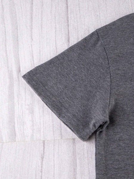 

Cotton-Blend Short Sleeve T-shirt, Deep gray, T-Shirts