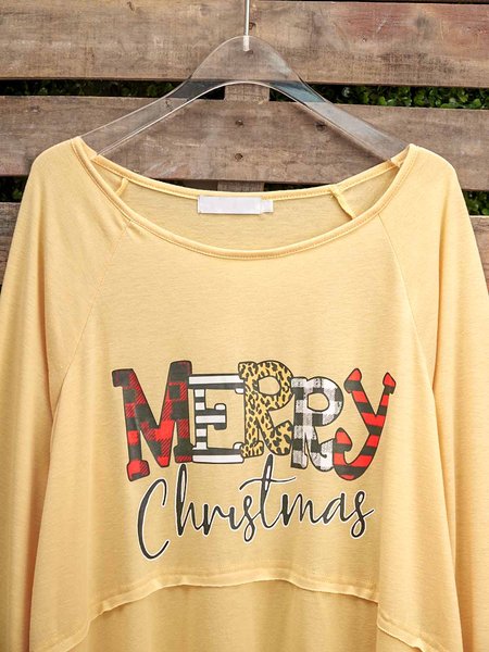 

Shift Cotton-Blend Long Sleeve Letter Shirts & Tops, Yellow, Tops