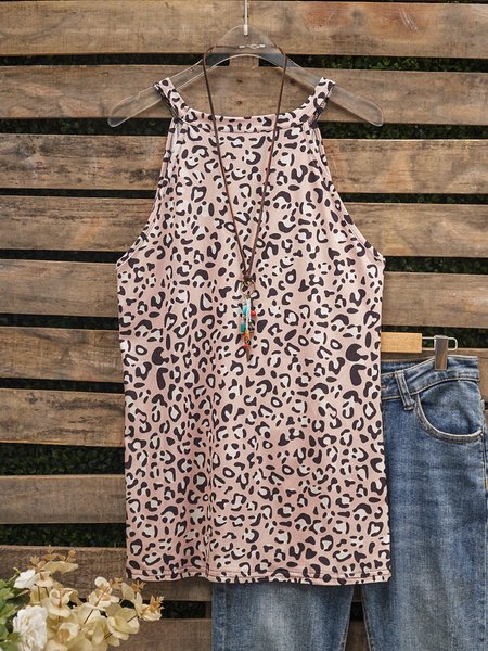 

Crew Neck Casual Cotton-Blend Shirts & Tops, Pink, Tanks & Camis
