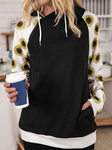 

Black Long Sleeve Casual hoodies, Tops