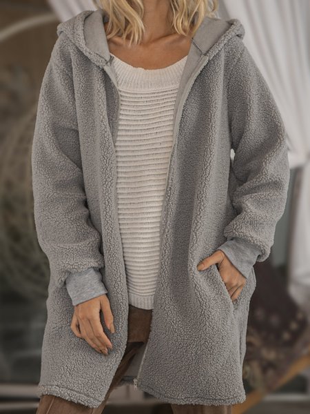 

Gray Shift Casual Coral Velvet Sweater coat, Cardigans