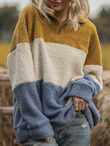 

Casual Coral Velvet Sweater, As picture, Tops