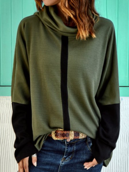 

Top Verde Militare Dritto Maniche Lunghe, T-Shirts