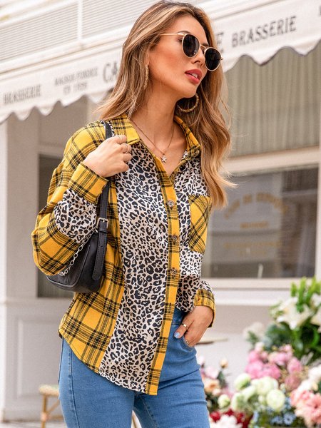 

Long Sleeve Shift Casual Tops, Multicolor, Tops