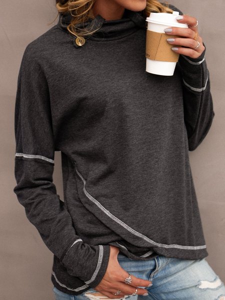 

Vintage Color-Block Cotton Long Sleeve Sweatshirt, Deep gray, Hoodies & Sweatshirts