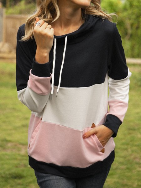 

Multicolore Solido Panelled Felpa con Cappuccio Maniche Lunghe Felpa, Hoodies & Sweatshirts