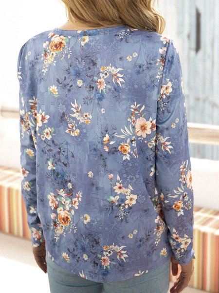 

Vintage Casual Knitted Shirts & Tops, Blue, Designers