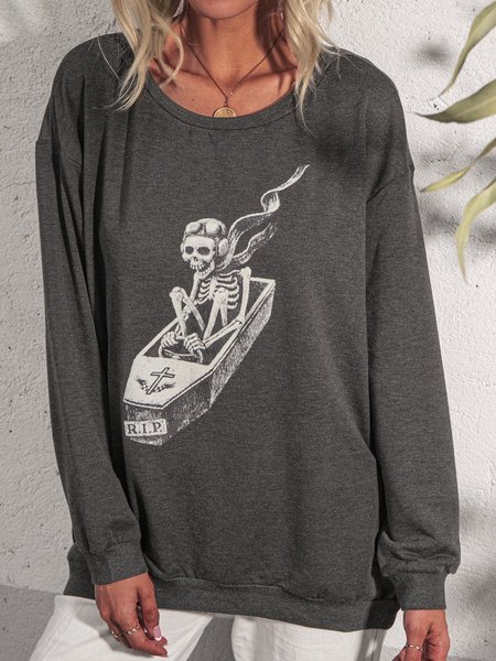 

Casual Halloween Sweater, Gray, Sweatshirts & Hoodies