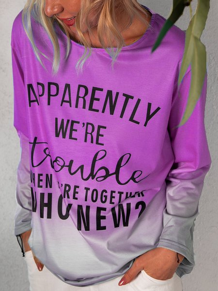 

T-shirt A quanto pare Abbiamo Problemi Quando Siamo Insieme a Maniche Lunghe, Viola, Hoodies & Sweatshirts