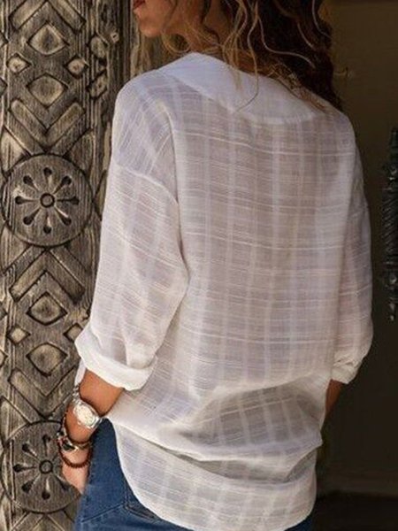 

Sexy V Neck Pure Color Blouses, White, Blouses & Shirts