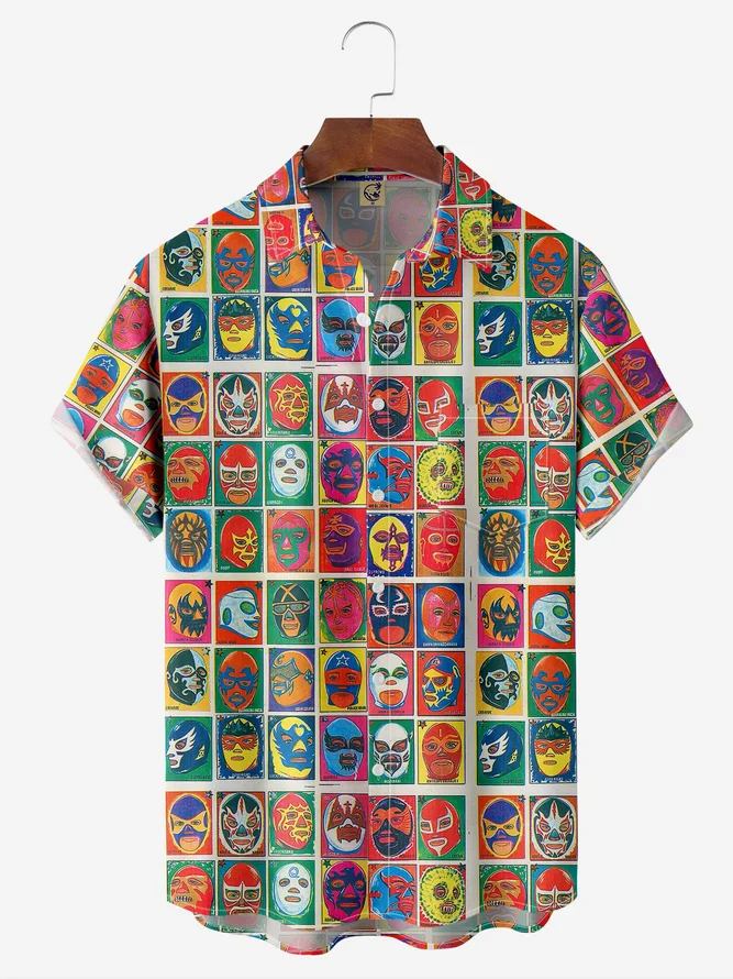 Carnival Shirts Mexican Culture Chest Pocket Short Sleeve Hawaiian Shirt